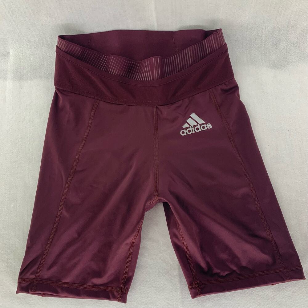 Adidas Techfit Primegreen Biker Shorts Maroon Size S Compression